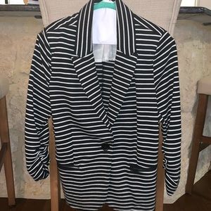 Olivia Moon black and white stripe blazer